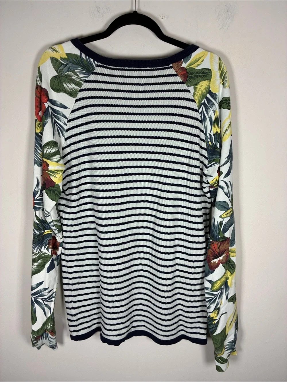 Scotch & Soda Carnaby Surf XL Tropical Sleeve Navy Stripe Knit Top